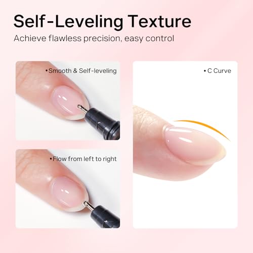 MIZHSE 8-in-1 Clear Builder Gel for Nails - Hard Extension Gel Kit (2 Pcs)