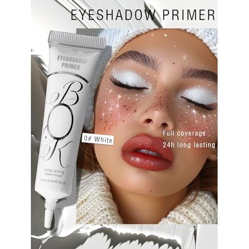 MAEPEOR Matte Eyeshadow Primer 6 Colors Prevent Oily Lids and Creasing Eye Primer Base Long-lasting Waterproof & Smudgeproof Eye Base Makeup for All Shadows (0 White)