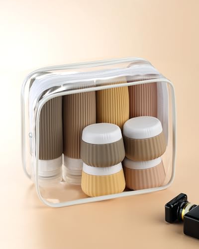 Mrsdry TSA Approved Travel Bottles Set - 8 Pack Silicone Containers
