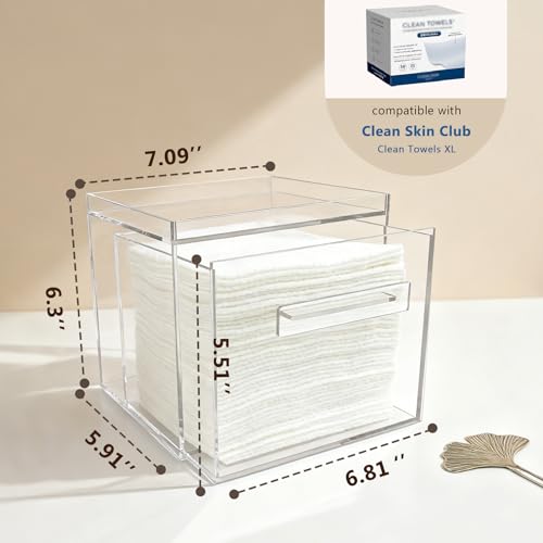 Acrylic Disposable Facial Towel Holder & Organizer Box