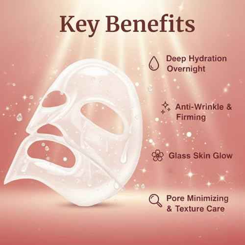 Korean Overnight Collagen Face Mask (4 PACKS) - Hydrating Deep Collagen Mask for Women - Anti-Aging Bio-Collagen Real Deep Mask - Glass Skin Facial Treatment