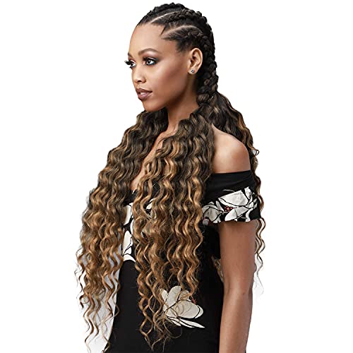 Multi Pack Deals Bobbi Boss Synthetic Hair Braids Pre-Feathered 3X King Tips Ocean Wave 28" (3-Pack, 4)