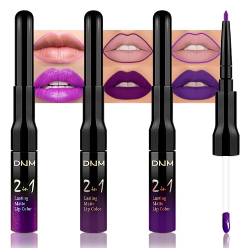 3Pcs 2 in 1 Matte Lip Liner & Liquid Lipstick Set