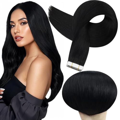 Full Shine Tape In Hair Extensions Human Hair 18 Inch 50G