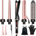 5-in-1 Curling Iron Set with Interchangeable Barrels & Straightener