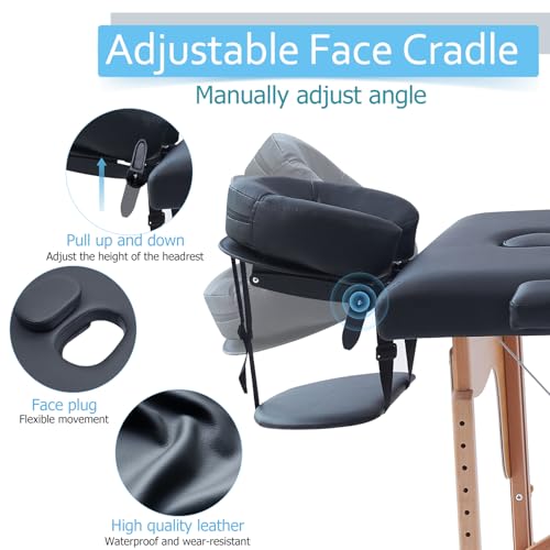 ARTBUSKE Portable Massage Table 84 Inch Adjustable Height Spa Bed