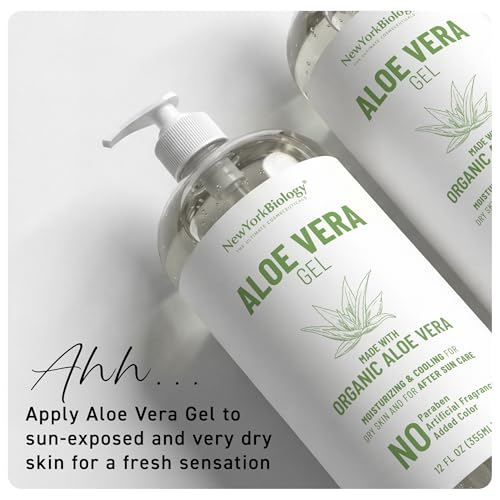 Organic Aloe Vera Gel 12 oz – Face, Hair & After-Sun Moisturizer