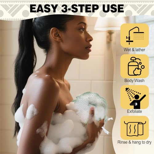 African Net Sponge 4-Pack - 42 Inch Exfoliating Bath Sponges