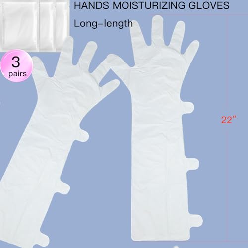 Pumei Long Hydrating Hand Mask Gloves with Shea Butter - 3 Pairs