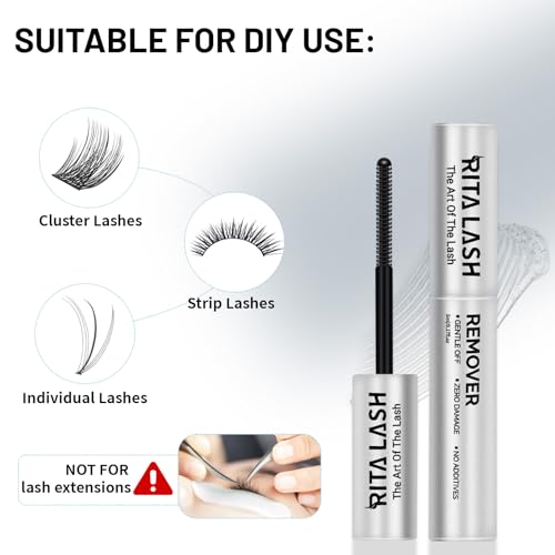 Lash Remover for Lash Extensions - 5ML Cluster Lash Glue & Eyelash Adhesive Remover - Gentle & Fast-Acting