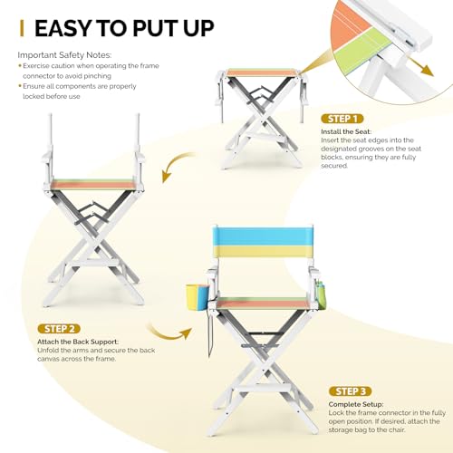 OmySalon 26" Directors Chair - Portable Folding Makeup Salon Chair