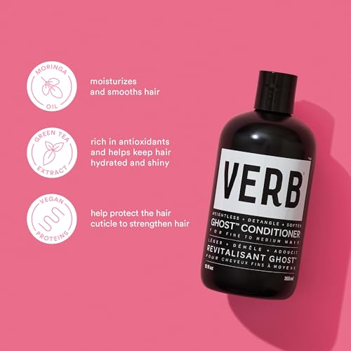 VERB Ghost Conditioner - Infused with Moringa Oil -Moisturizes Fine and Weighed Down Hair - Vegan, No Parabens or Harmful Sulfates