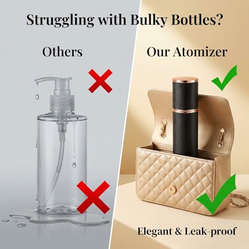ZeniPremunz Refillable Travel Perfume Bottle - 10ml Leather Atomizer Set