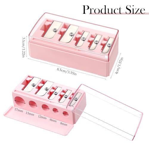 Multi-Function Eye and Lip Pencil Sharpener Set - 2 Pieces, 5 Hole Portable Makeup Tool