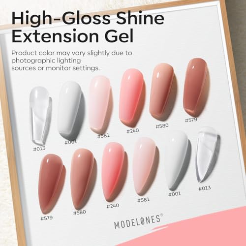 Modelones Poly Gel Nail Extension Kit with 8W Lamp - 6 Colors Starter Set