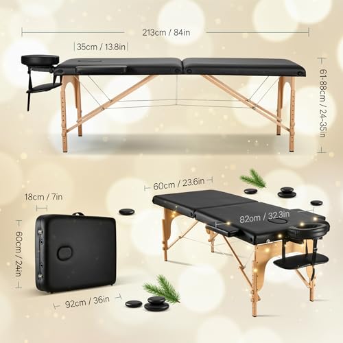 CHRUN Portable Massage Table 24" Wide, Height Adjustable Spa Bed