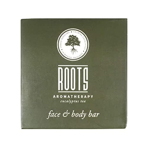 ROOTS AROMATHERAPY 1.35oz/40g Facial Soap Travel Size Hotel Bulk Pack (Eucalyptus Tea fragrance) Toiletries for Bathroom, Guests, Hotels, Motels, and Lodging (30 pack)