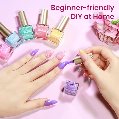 Summer Pastel Nail Polish Set - Quick Dry, No UV Light Needed