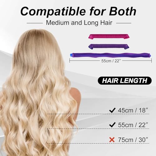 40pcs Heatless Spiral Hair Rollers Kit, 22inch Curlers for All Hair Types