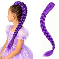 Purple Braided Ponytail Hair Extension 26 Inch Clip-In Synthetic Hair - JingChyx