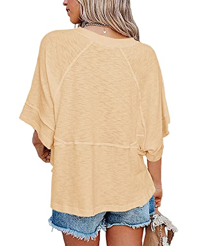 Sovelen Women's Summer Casual Crewneck Batwing T-Shirt