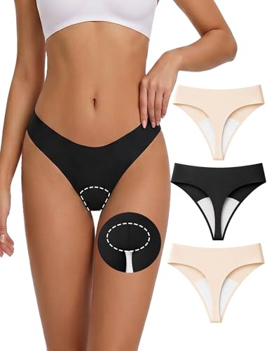 Seamless Camel Toe Thong Underwear for Women - Breathable G String