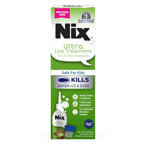 Nix Ultra Superlice Treatment Shampoo with Lice Comb, 4 Fl Oz