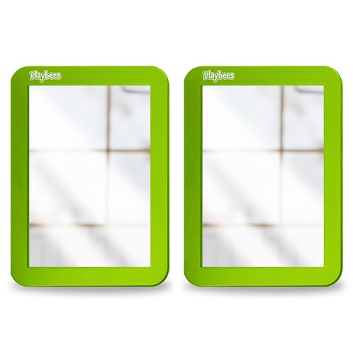 Playbees Magnetic Locker Mirror - 2 Pack Green, 5" x 7"