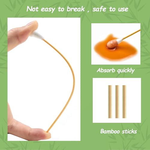 6-Inch Cotton Swabs with Bamboo Handle - 100pcs for Pets & Crafts
