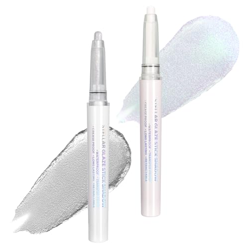 Yosca Glitter Eyeshadow Stick Duo - Waterproof Silver & White