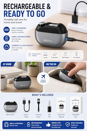 3-in-1 Electric Nail Clippers for Seniors with LED Light