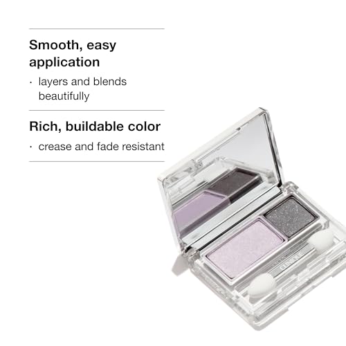 Clinique All About Shadow Duo Eye Shadow Makeup | Safe For Sensitive Eyes | Buildable + Long-Wearing Color | Smooth, Easy Application | Buildable + Long-Wearing Color | Smooth, Easy Application