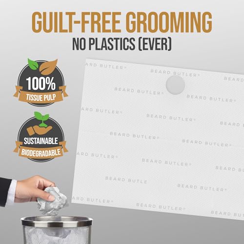 Disposable Beard Hair Catcher for Men - No Plastics - Biodegradable Sink Cover for Shaving and Trimming - Beard Bib Alternative - Simply Buzz, Catch, Toss