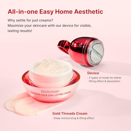 Meditherapy Gold Seal Lifting Cream & Device Set for Face Tightening & Radiance