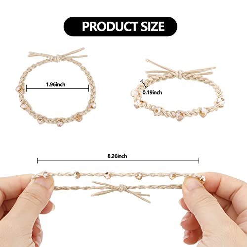 ACO-UINT 20Pcs Boho Hair Ties for Women, Elastic Scrunchies No Damage Hair Ties Bracelets Ponytail Holders, Thin Hair Ties Hair Accessories for Women Girls (StyleA)