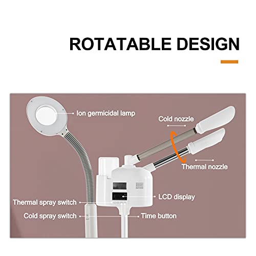 Professional Facial Steamer with 5X LED Magnifying Lamp