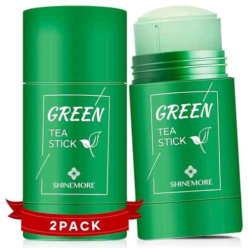 Green Tea Clay Stick for Face 2 Pack: Blackhead Remover With Green Tea Extract Green Clay Mask for Deep Pore Cleansing Moisturizing for Men and Women All Skin Types