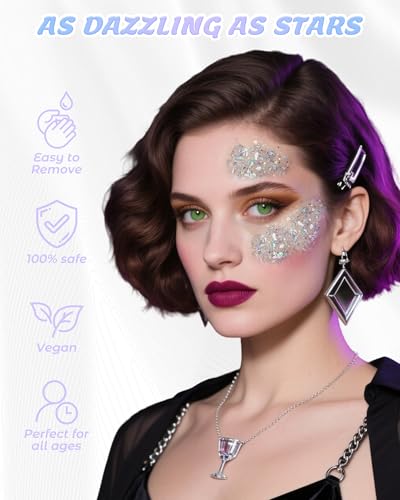 6-Piece Holographic Glitter Gel Set for Face, Hair & Body