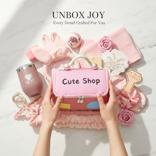15PCS valentines day gifts Women Self Care Gift Basket with Cosmetic Bag, Spa Care Package for Mom Wife Sister Friends, Birthday Valentines Get Well Soon Gifts for Her