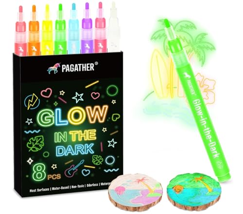 Glow in the Dark Markers - 8 Neon Fluorescent Paint Pens for Crafts