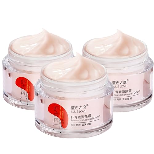 BLUE LOVE 3PC Astaxanthin Seaweed Face Cream for Men & Woman, Anti-Aging Hydration Facial Moisturizer Skincare for All Skin Types