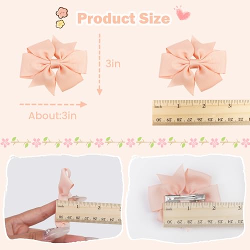 CÉLLOT 40Pc Grosgrain Pinwheel Hair Bows with Alligator Clips