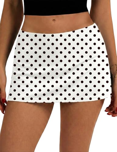 Women's Low Waist Mini Skirt with Built-in Shorts & Pockets
