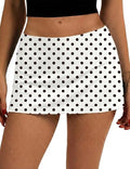 Women's Low Waist Mini Skirt with Built-in Shorts & Pockets