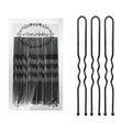 U-Shaped Hair Pins for Buns, 100 PCS Black Thick Bobby Pins