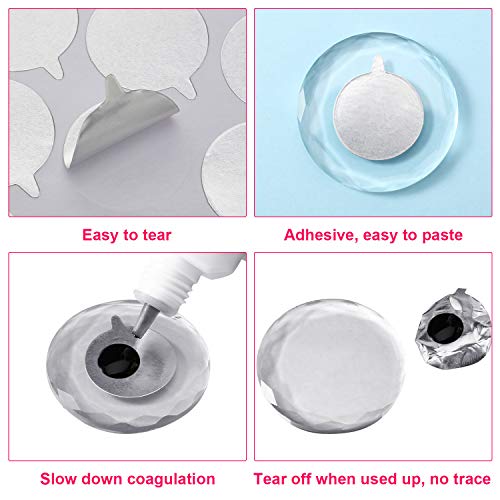 Outus 1 Inch Disposable Eyelash Glue Stickers Waterproof Glue Aluminum Foil Stickers Eyelash Holder Pallet Sticker for Makeup Tool Supplie(32 Sheets, 960 Pieces)