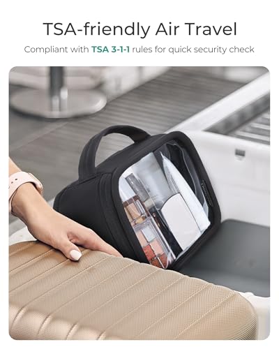 TSA-Approved Clear Toiletry Bag with Handle, 1 Quart