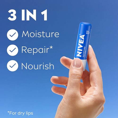 NIVEA Moisture Lip Balm with Shea Butter, 4-Pack