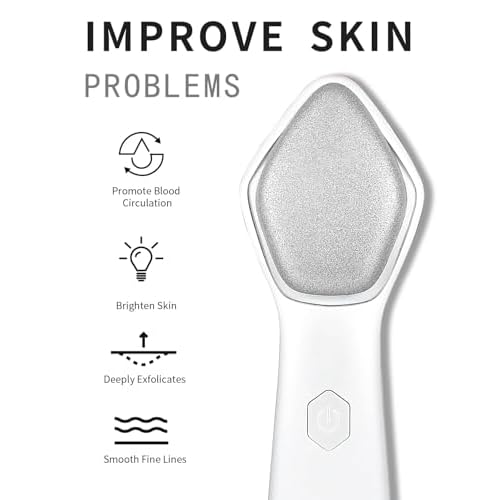 NEWDERMO Microdermabrasion Machine Pro, Large Diamond Electric Microdermabrasion Wand Tool With 3 Levels Frequency for Face Body Exfoliate Skin Care(White)