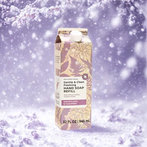 Bath & Body Works SNOWFLAKES & CASHMERE Gentle & Clean Foaming Refill 32 fl oz